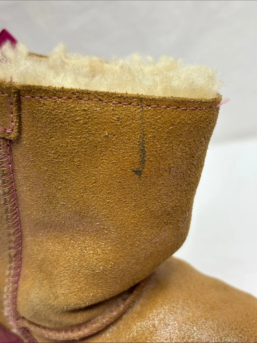UGG Kids Chestnut and Pink Bailey Bow Boot, SZ 11 toddler girl, box 72